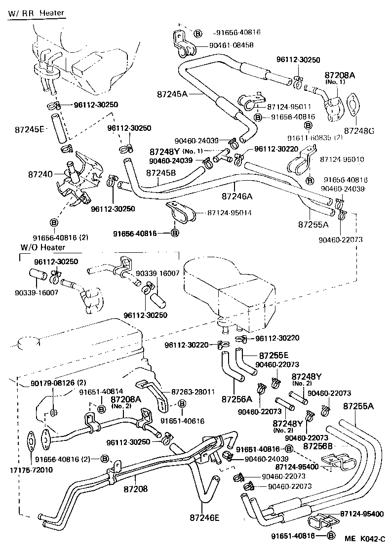 87208-95014 PIPE SUB-ASSY, HEATER WATER product image