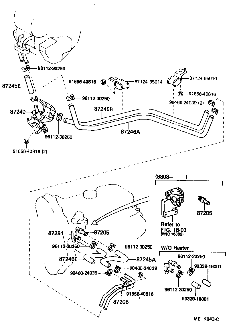 87208-95014 PIPE SUB-ASSY, HEATER WATER product image