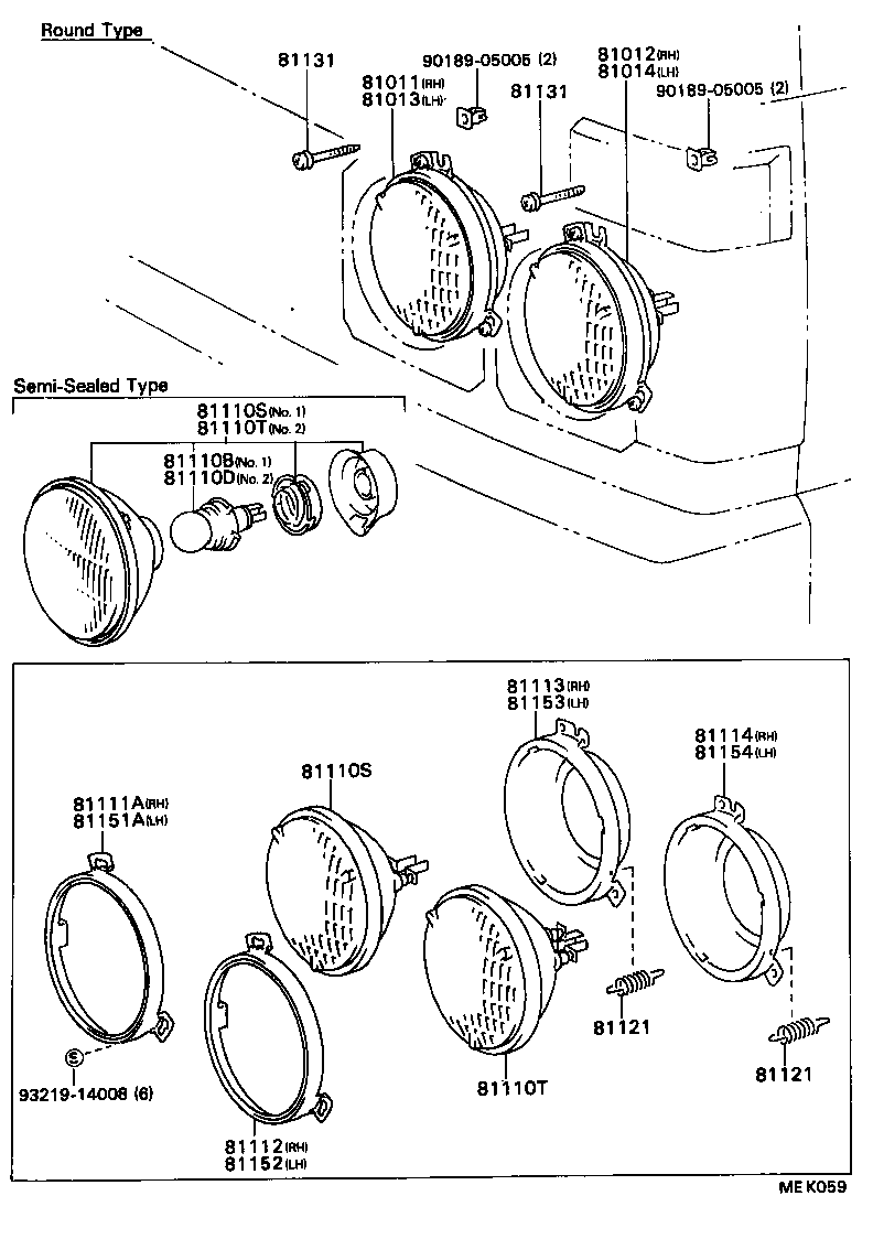 81013-95413 HEADLAMP SUB-ASSY, TYPE 1, LH product image
