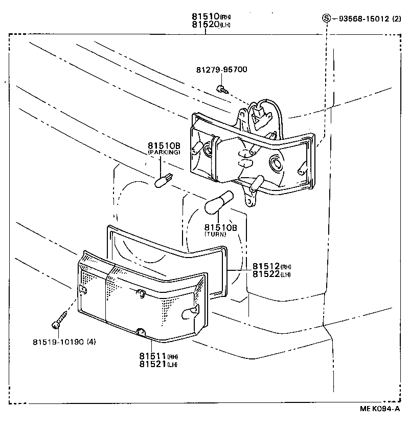 81510-95408 LAMP ASSY, FRONT TURN SIGNAL, RH product image