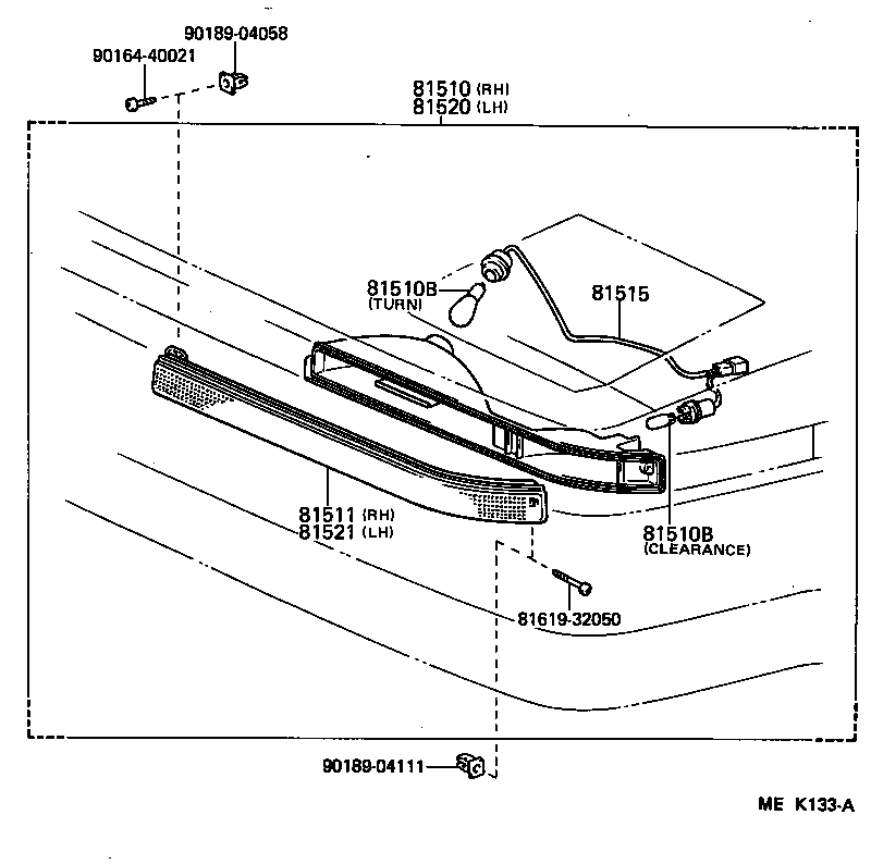 81515-14320 WIRE SUB-ASSY, FRONT TURN SIGNAL LAMP BODY product image