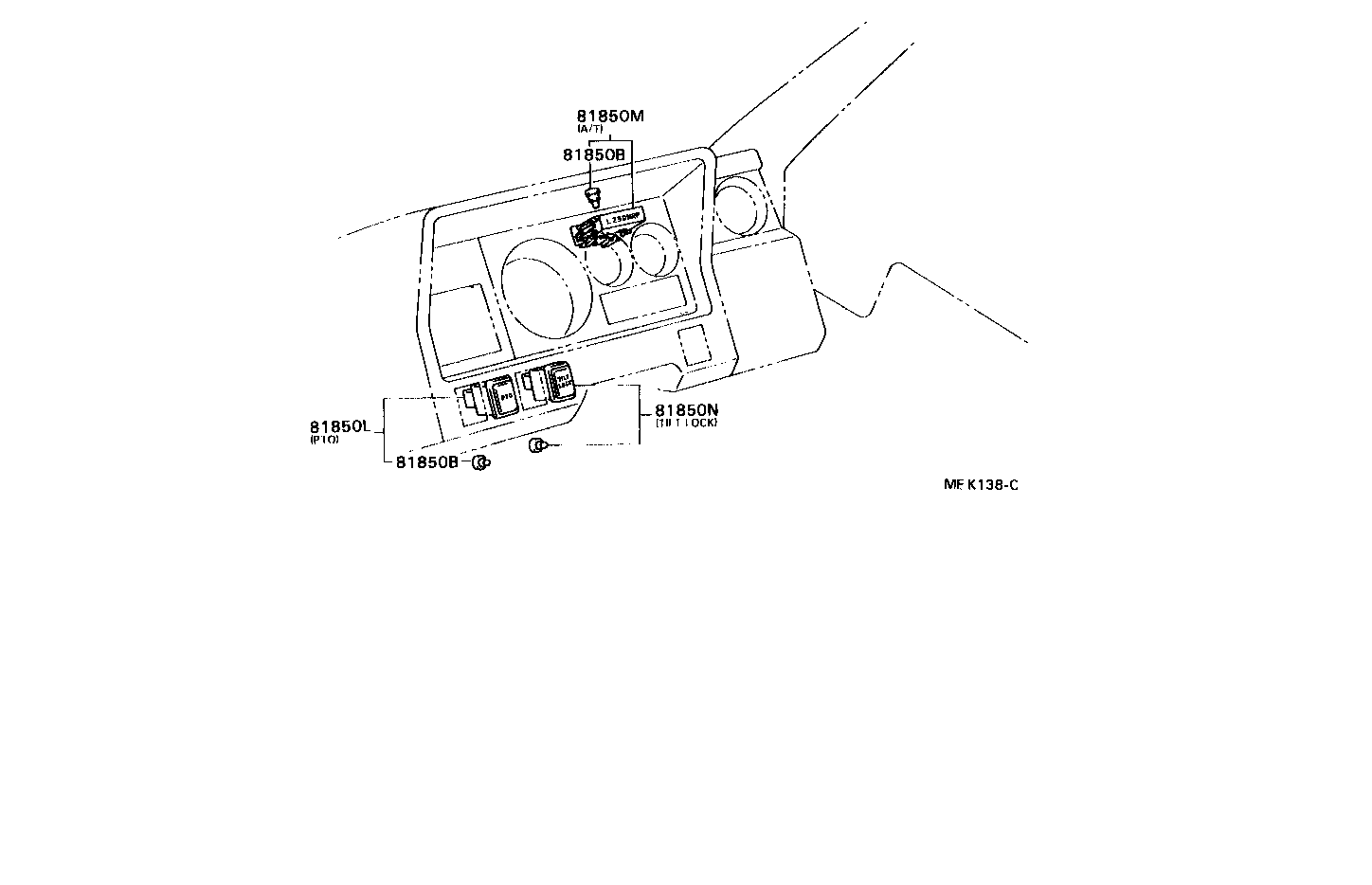 81850-92600 LAMP ASSY, TILT LOCK INDICATOR product image