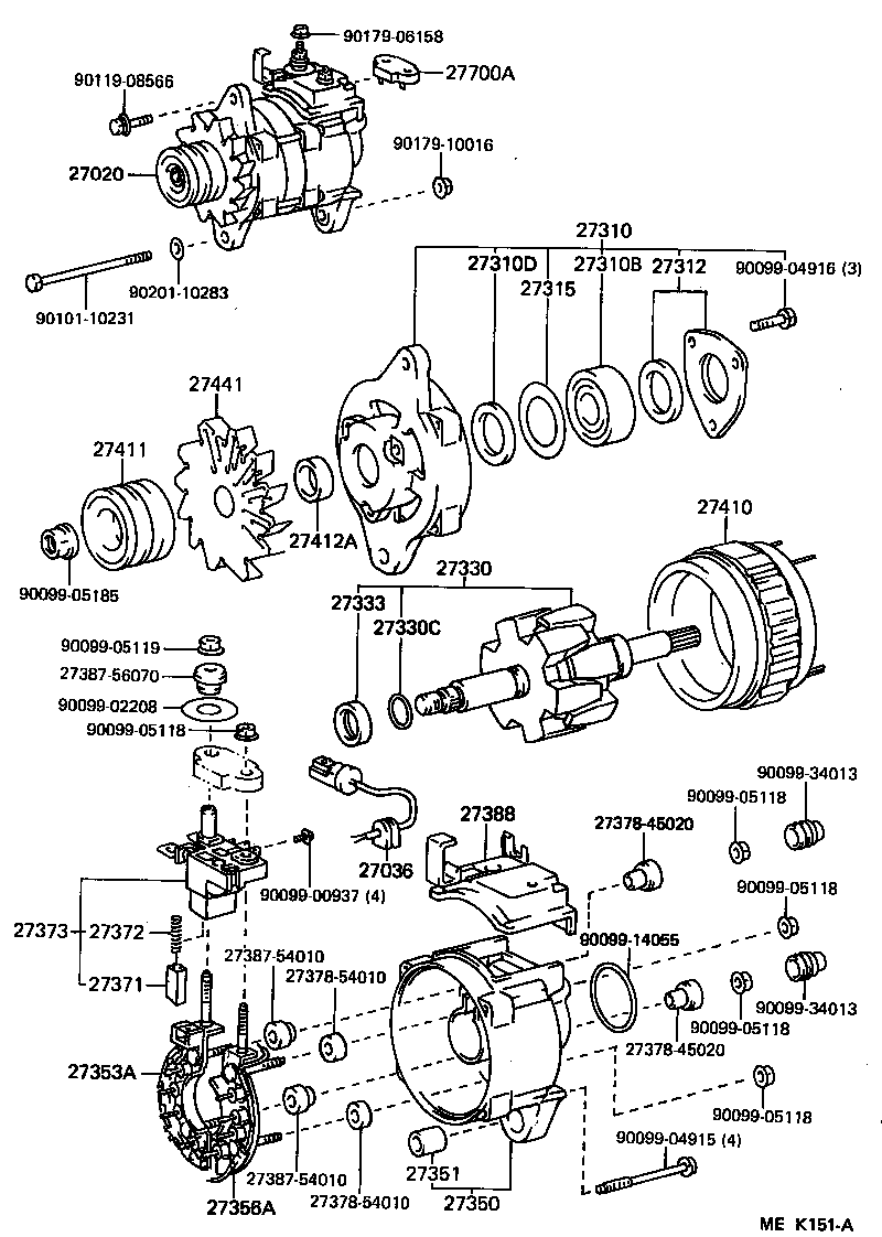 27310-72180 FRAME ASSY, DRIVE END, ALTERNATOR product image