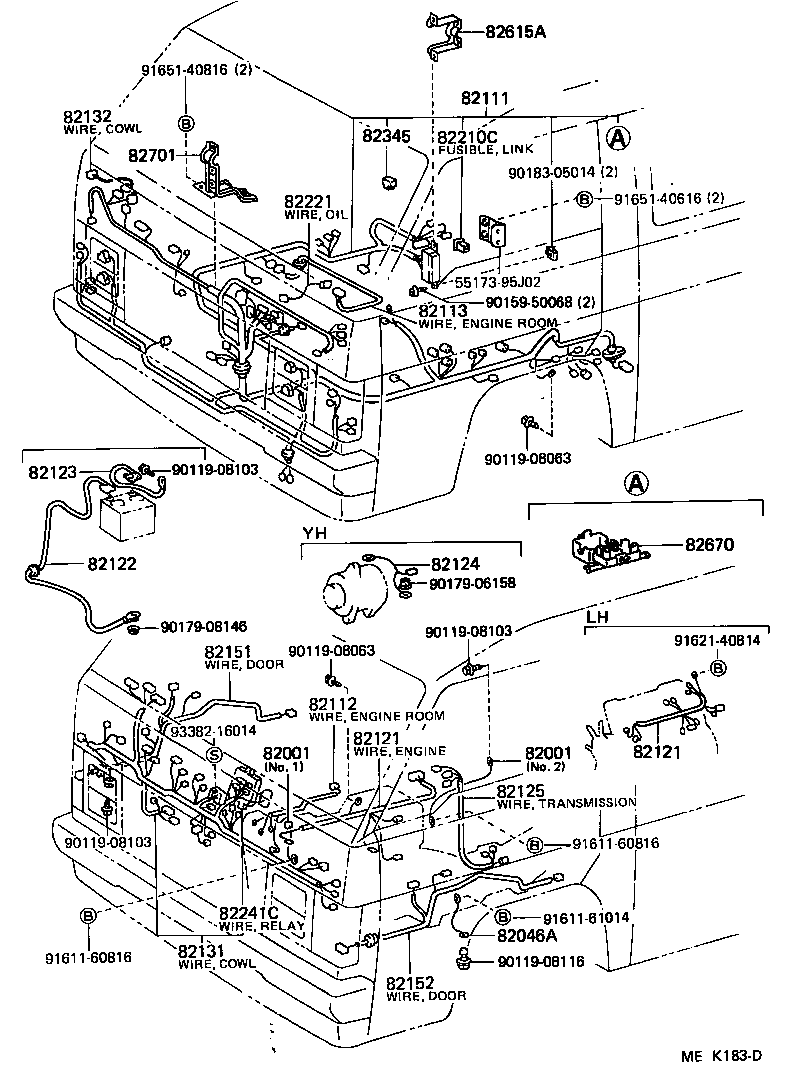 82153-95J02 WIRE, REAR DOOR, NO.1 product image