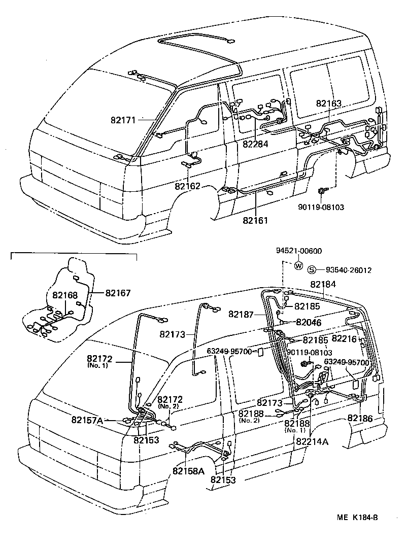 82153-95J02 WIRE, REAR DOOR, NO.1 product image