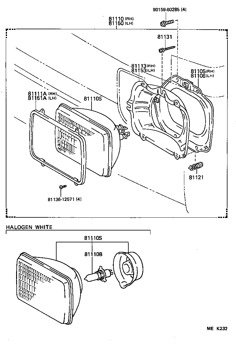 90981-04038 SEALED BEAM UNIT, NO.1 product image