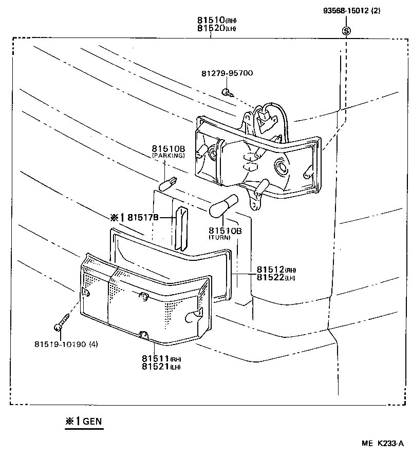 81510-95413 LAMP ASSY, FRONT TURN SIGNAL, RH product image