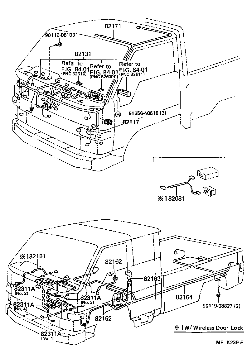 82081-37010 WIRING ASSY, DOOR LOCK product image