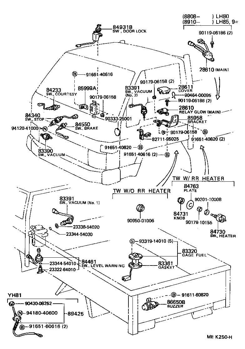 84332-36070 SWITCH ASSY, HAZARD WARNING SIGNAL product image