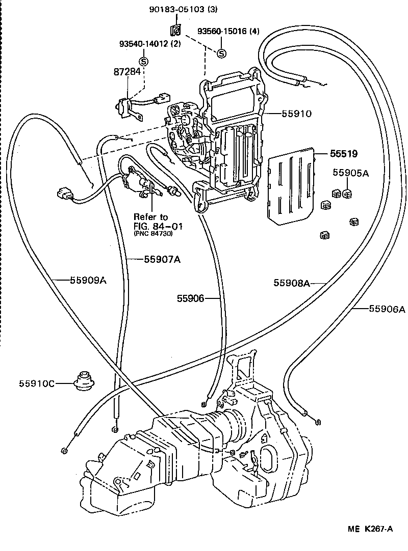 55905-36010 CABLE SUB-ASSY, HEATER CONTROL product image