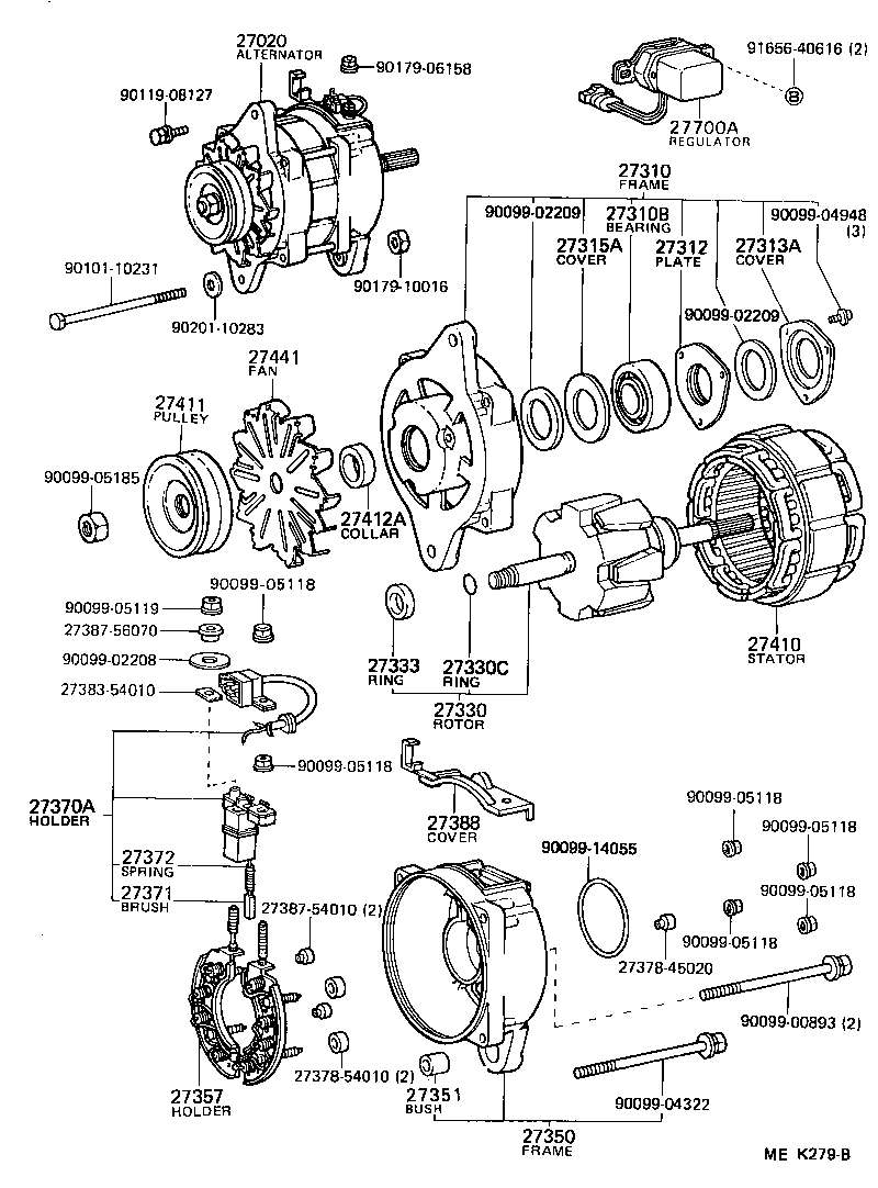 27020-54381 ALTERNATOR ASSY product image