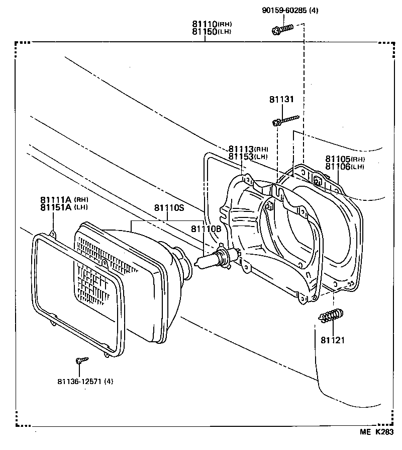 81150-95A37 HEADLAMP ASSY, LH product image