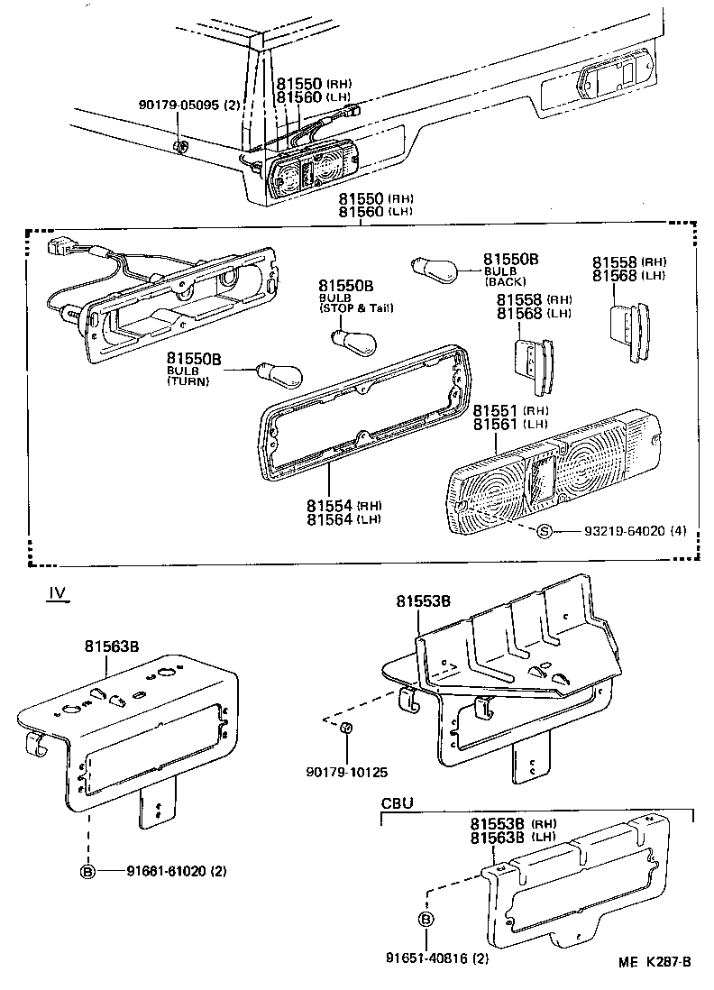 81550-26120 LAMP ASSY, REAR COMBINATION, RH product image