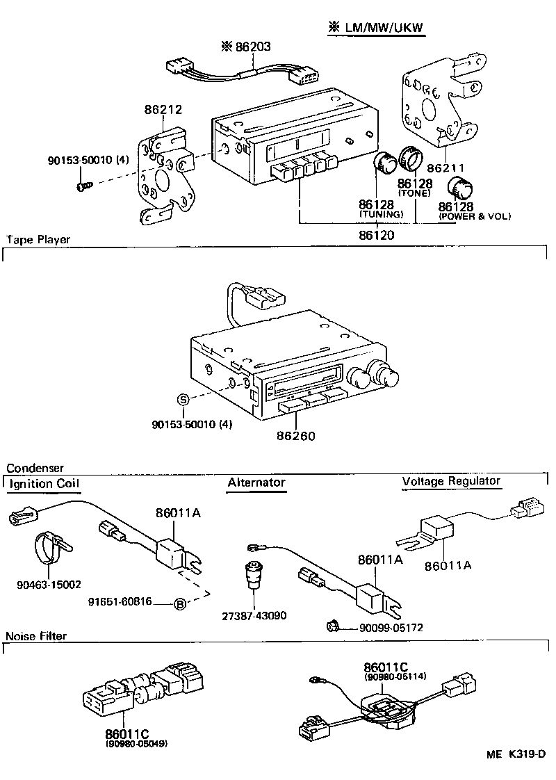 86211-37020 BRACKET, RADIO, NO.1 product image