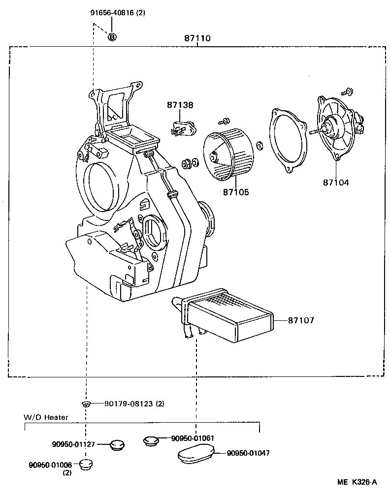87110-95448 HEATER ASSY, REAR product image