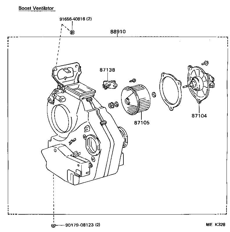 87110-95448 HEATER ASSY, REAR product image