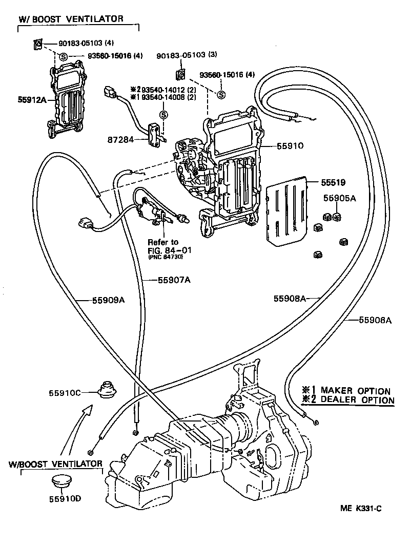 55906-36090 CABLE SUB-ASSY, AIR INLET DAMPER CONTROL product image