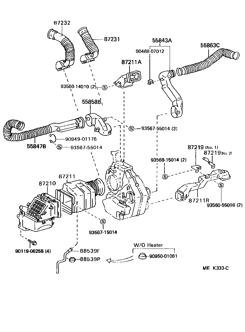 55906-36090 CABLE SUB-ASSY, AIR INLET DAMPER CONTROL product image
