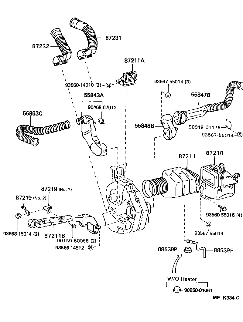 55906-36090 CABLE SUB-ASSY, AIR INLET DAMPER CONTROL product image