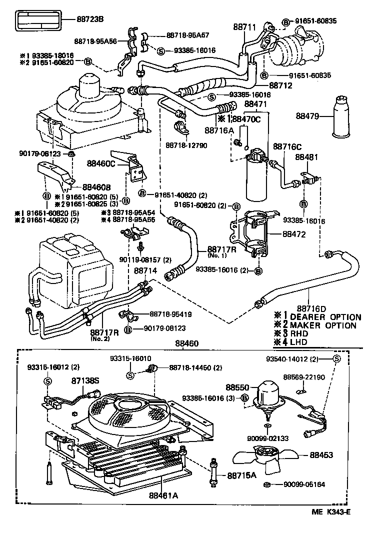 88688-95A60 BRACKET, COOLER CONDENSER, NO.1 product image
