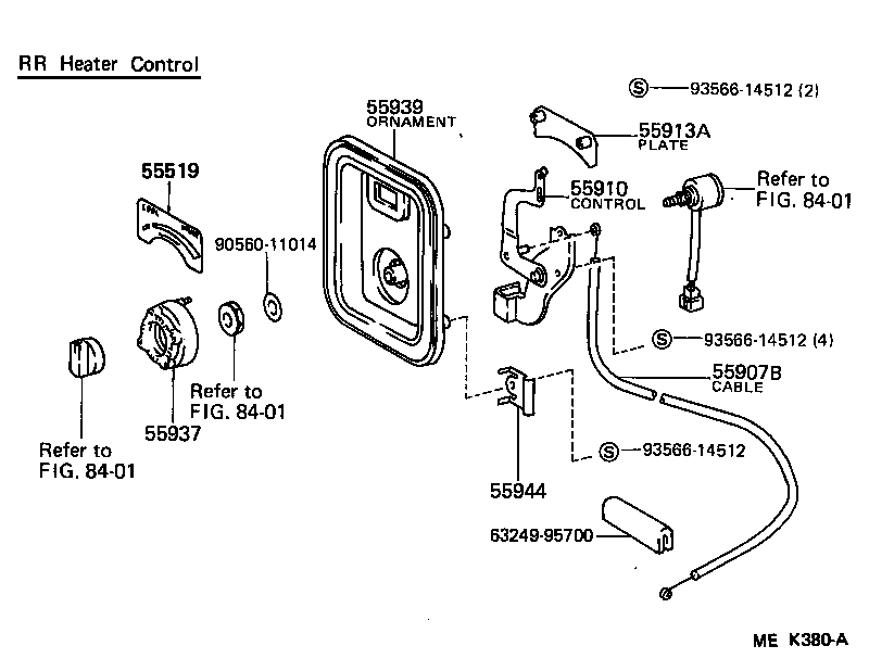 55519-95J16 PLATE, HEATER CONTROL NAME product image