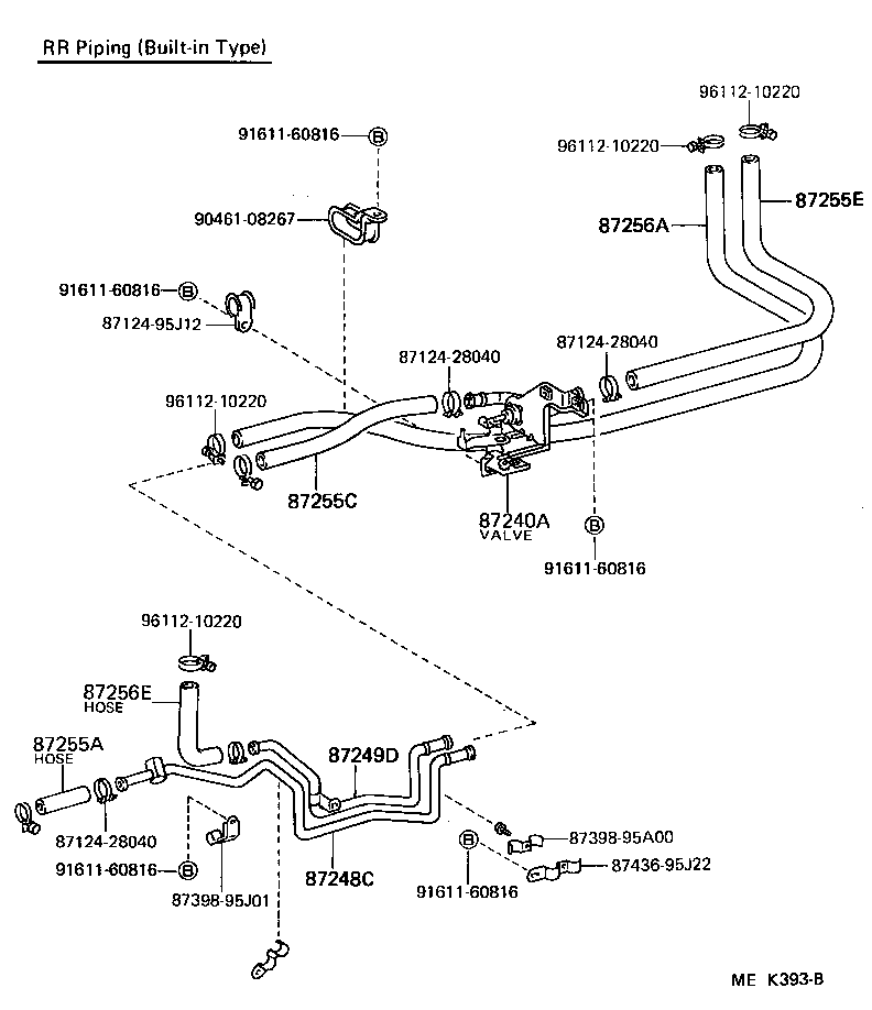 99556-20100 HOSE, REAR HEATER WATER INLET, D product image