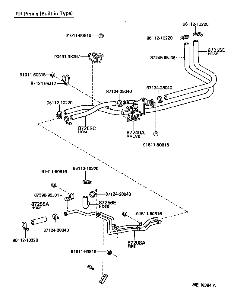 99556-20100 HOSE, REAR HEATER WATER INLET, D product image