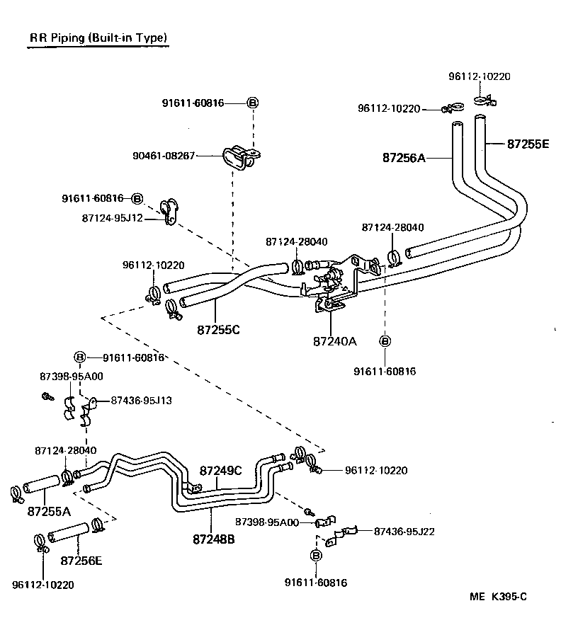 99556-20100 HOSE, REAR HEATER WATER INLET, D product image