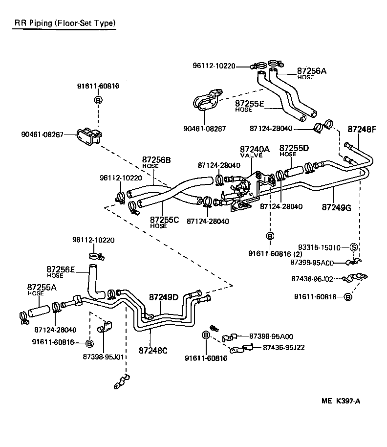 99556-20100 HOSE, REAR HEATER WATER INLET, D product image