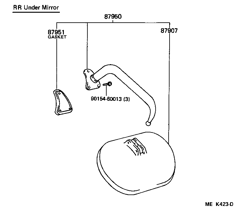 87901-95J00 MIRROR SUB-ASSY, OUTER REAR VIEW, RH product image