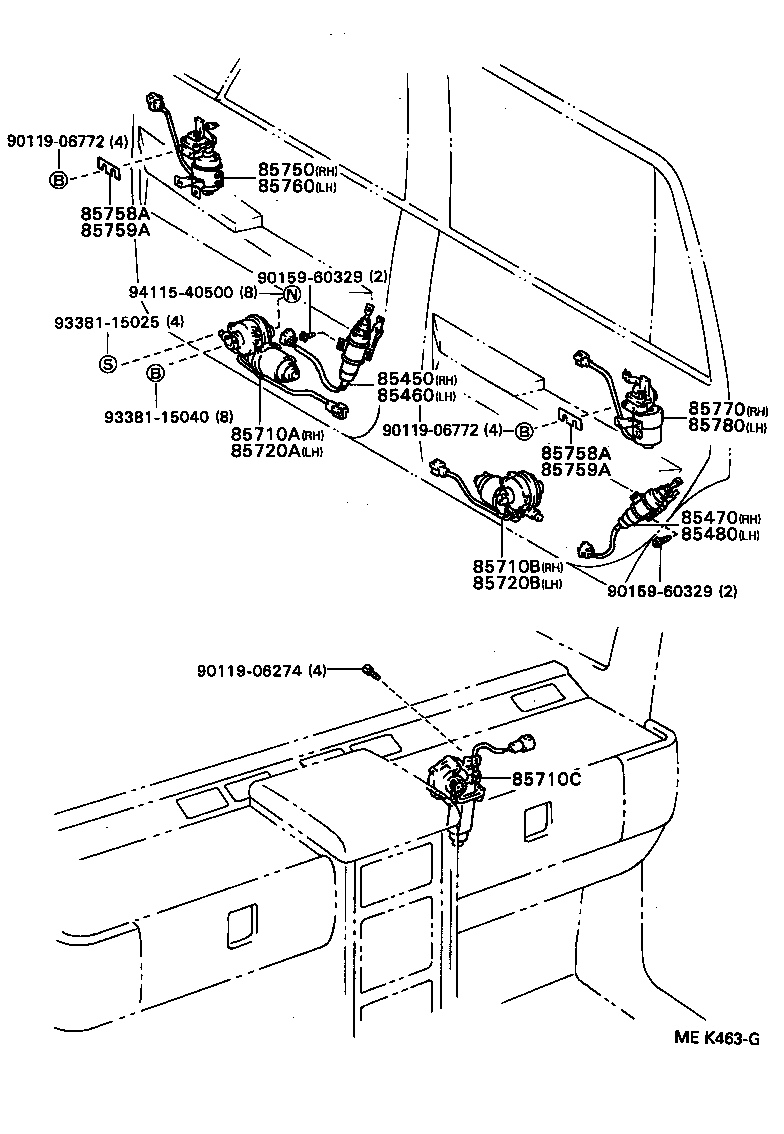 85720-40080 MOTOR ASSY, POWER WINDOW REGULATOR, REAR LH product image