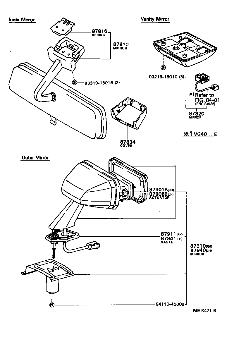 87906-40020-C0 MIRROR SUB-ASSY, OUTER REAR VIEW, LH product image