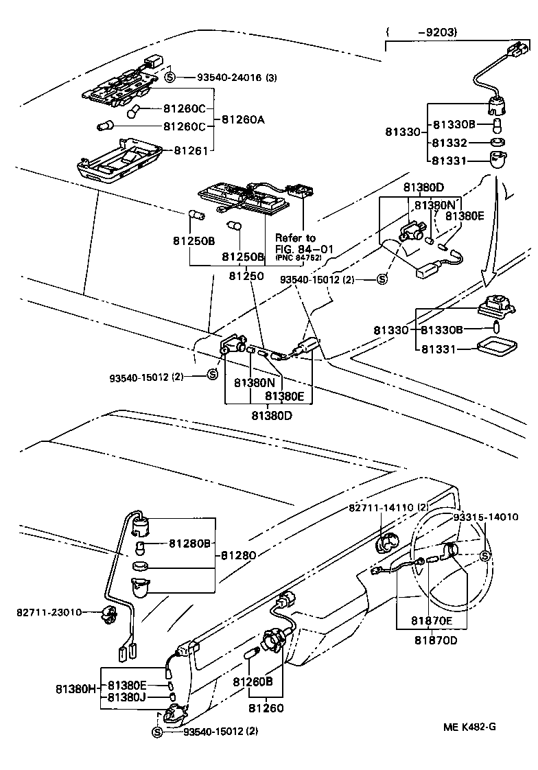 81260-40040 LAMP ASSY, GLOVE BOX product image