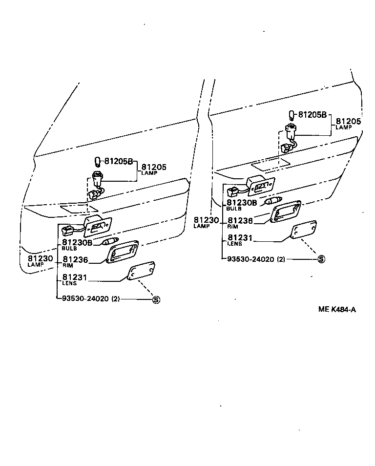 81260-40040 LAMP ASSY, GLOVE BOX product image
