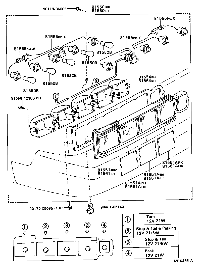 81560-91401 LAMP ASSY, REAR COMBINATION, LH product image