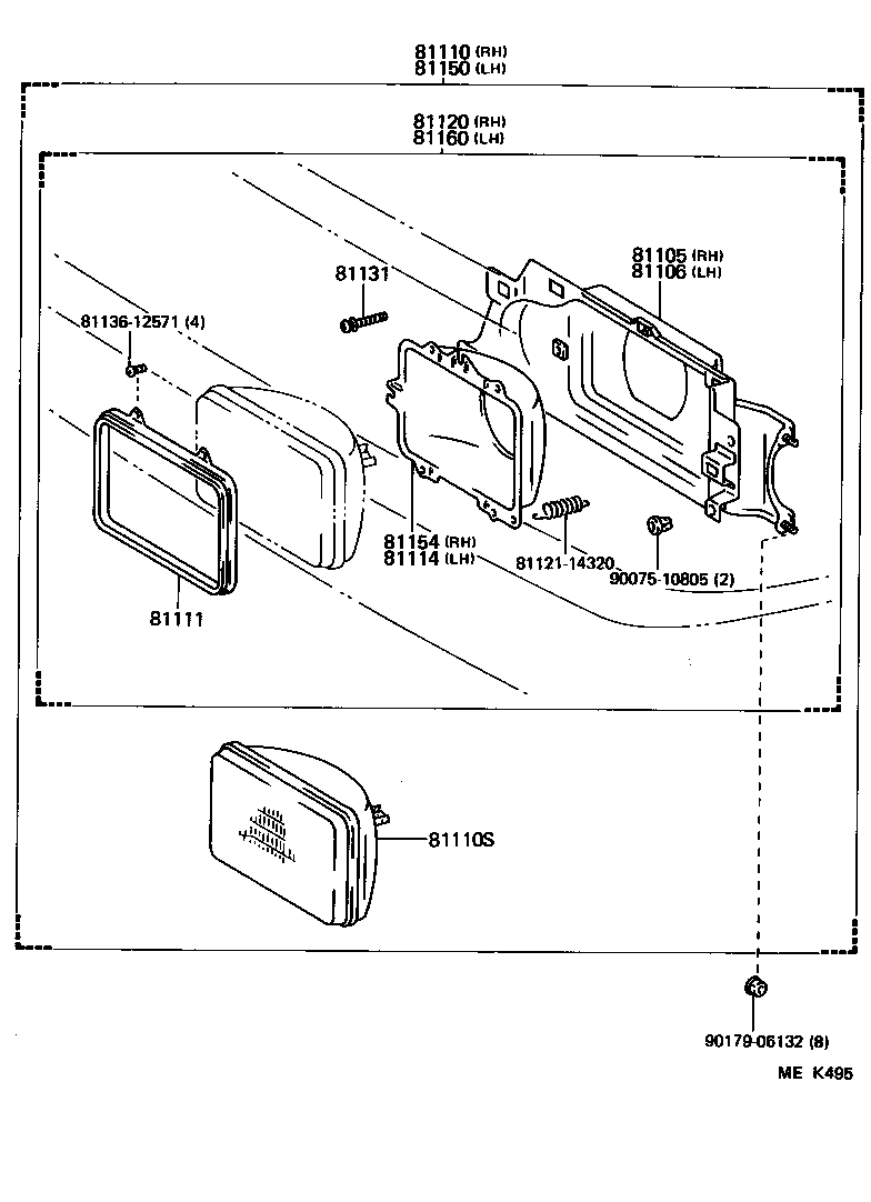 81111-20360 RING, SEALED BEAM RETAINING product image