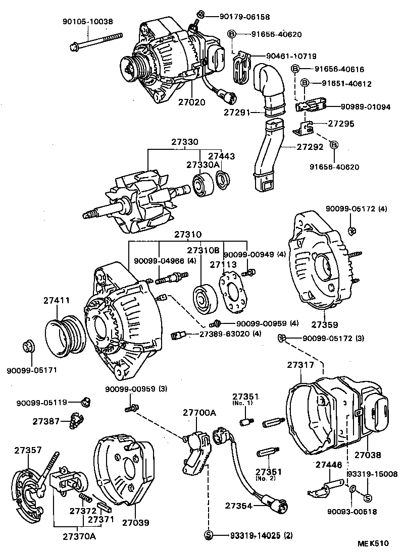 27291-74010 DUCT, ALTERNATOR, NO.1 product image
