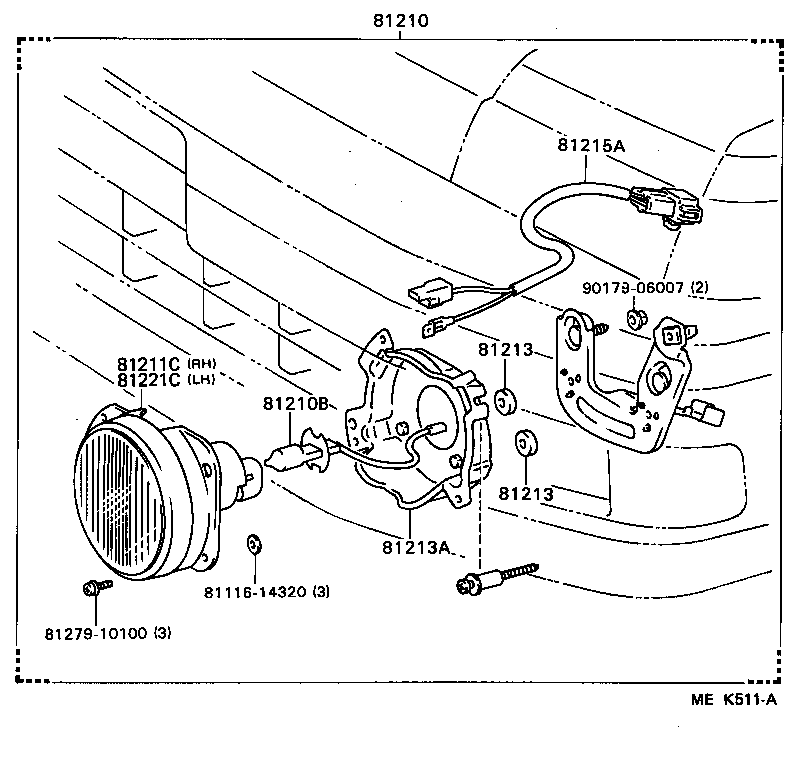 Toyota 90981-13040 BULB, FOG LAMP