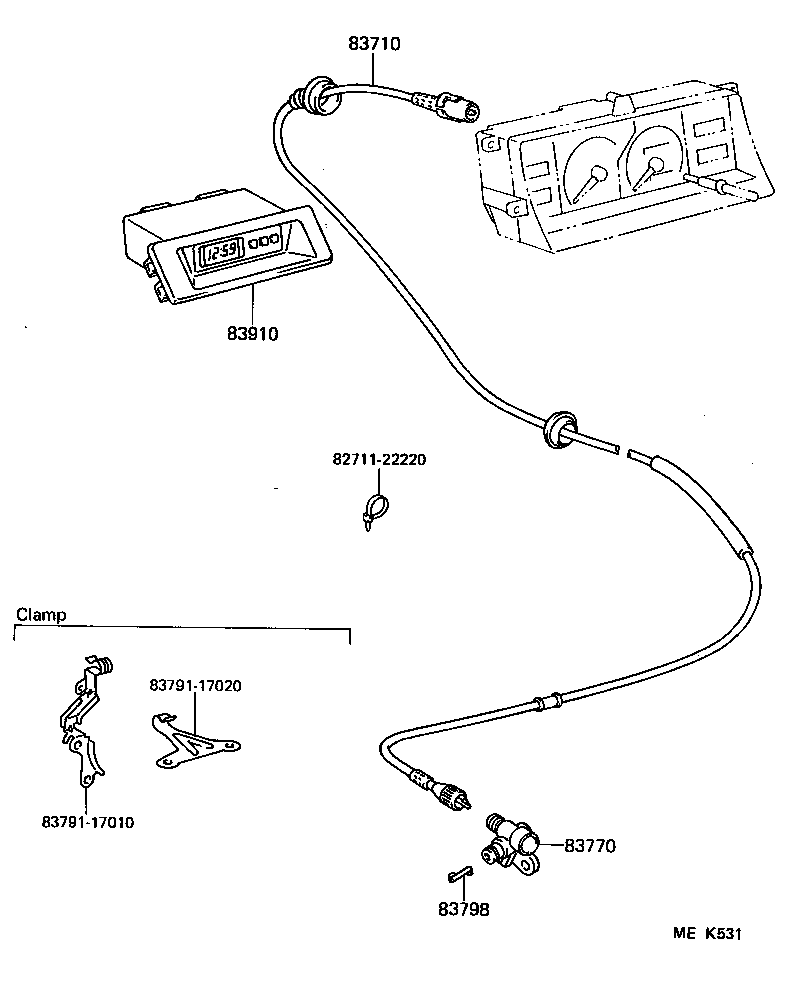83133-17030 PLATE, COMBINATION METER, NO.1 product image