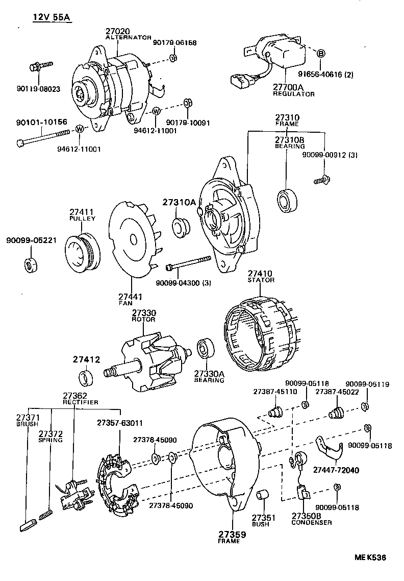 27060-72062 ALTERNATOR ASSY product image