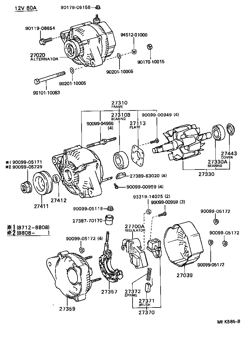 27060-72062 ALTERNATOR ASSY product image