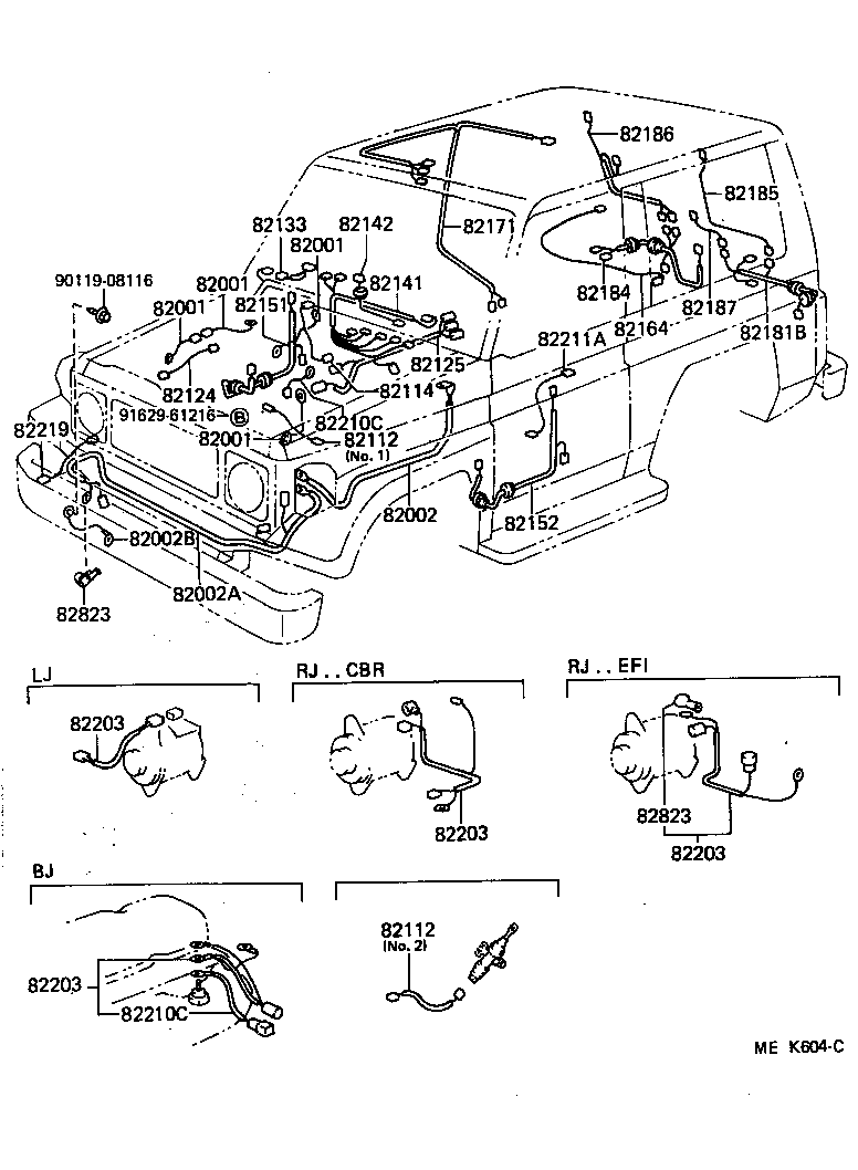 82142-90K02 WIRE, INSTRUMENT PANEL, NO.2 product image