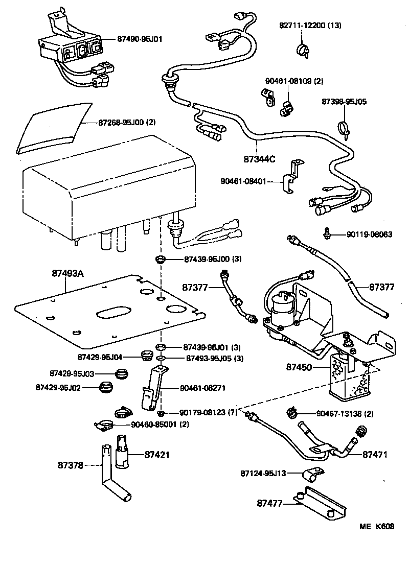 87104-95J01 MOTOR SUB-ASSY, REAR HEATER BLOWER product image