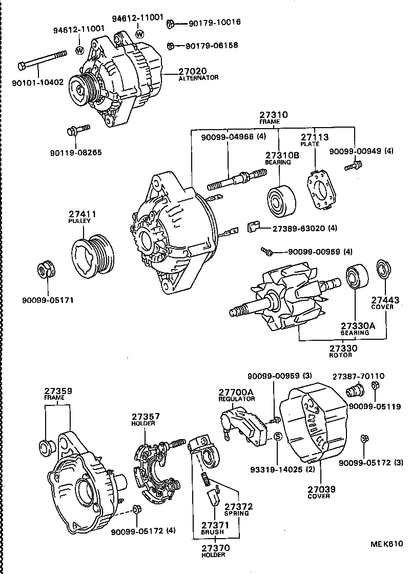 27060-42020 ALTERNATOR ASSY product image