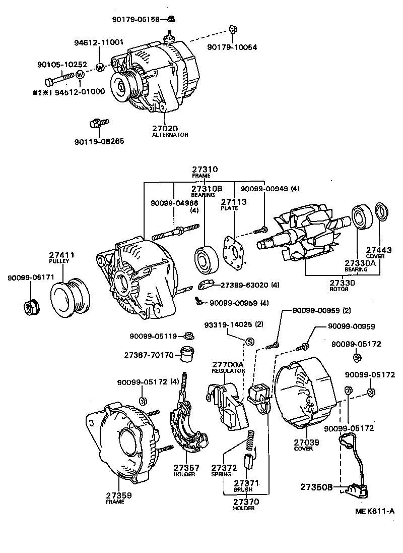 27060-42020 ALTERNATOR ASSY product image