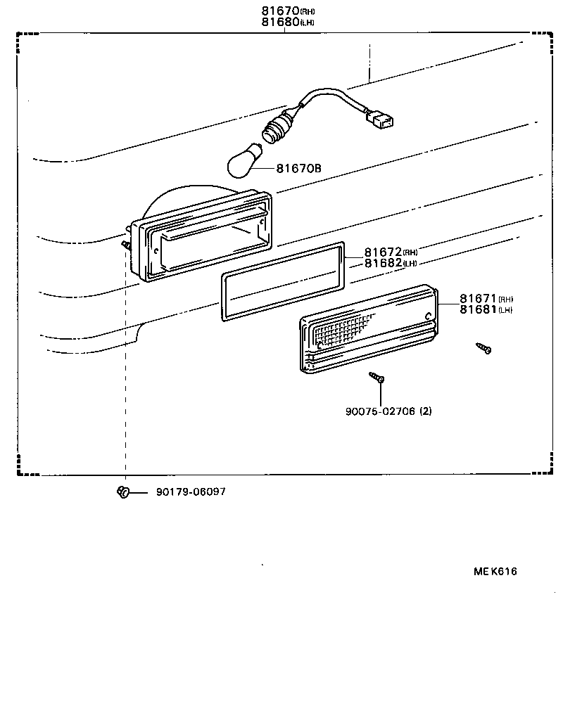 81670-24021 LAMP ASSY, BACK-UP, RH product image