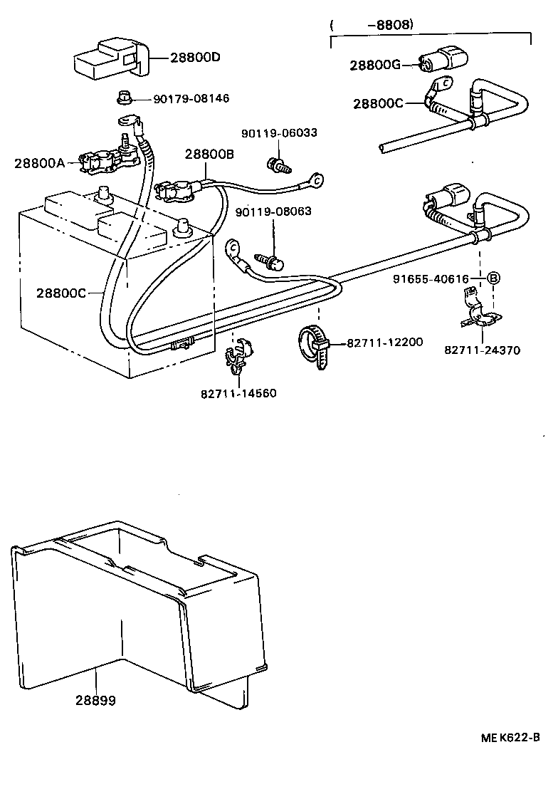 82122-24181 CABLE, BATTERY TO STARTER(FOR BATTERY TO MAIN SWITCH) product image
