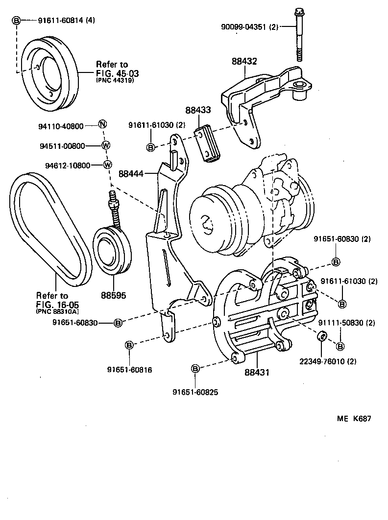 88469-26010 BRACKET, COMPRESSOR MOUNTING, NO.3 product image