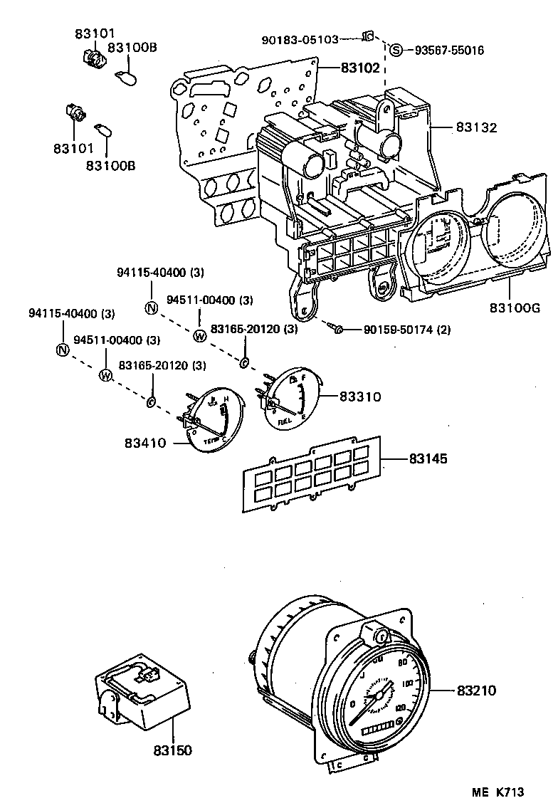 83247-95K06 PLATE, COMBINATION METER, NO.1 product image