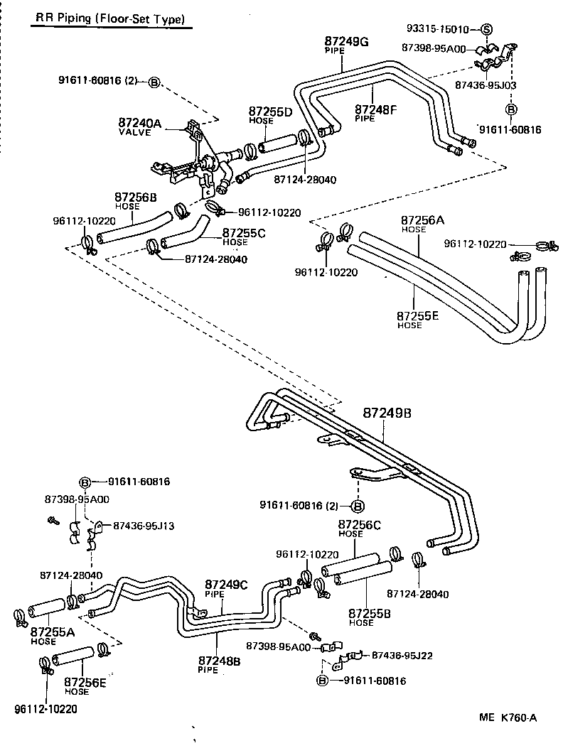 87207-95J61 PIPE SUB-ASSY, HEATER WATER, B product image
